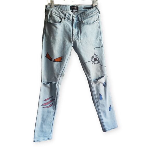 Pac Sun Women's Ripped Skinny Jeans - Size 29 - Active Stretch - Picture 1 of 7